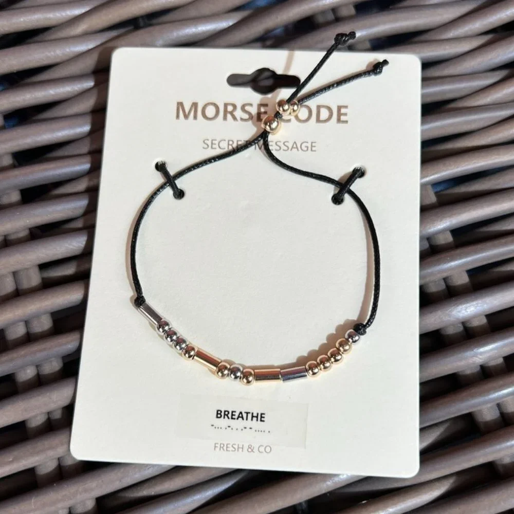 🍒 2/$20 - Morse Code - Breathe Bracelet